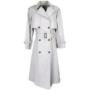 Etienne Aigner Trench Coat Size 8 Khaki Double Breasted Storm Shield Vintage 70s